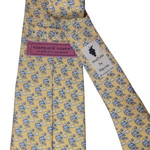 Vineyard Vines Martha’s Vineyard Silk Tie Yellow Blue Sailboats Shep & Ian